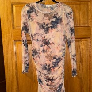 Chic Long Sleeve Tie-Dye Dress
